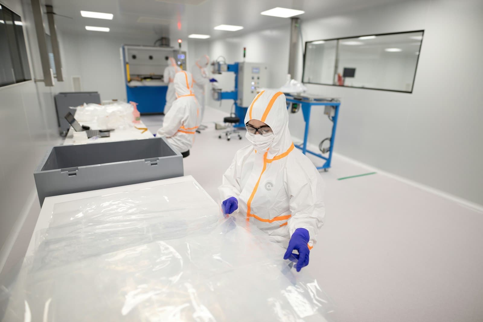 Working inside a cleanroom